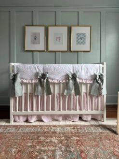 Hydrangeas And Bows Crib Rail Cover 9 Hydrangeas And Bows Crib Rail Cover -Liz and Roo IMG 6282