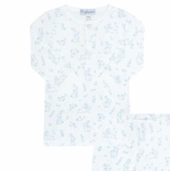Blue Bunny Toile Pajamas Set