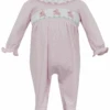 Bunny Smocked Footie - Pink