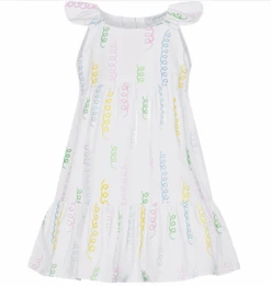 Colorful Spirals Cotton Woven Summer Dress