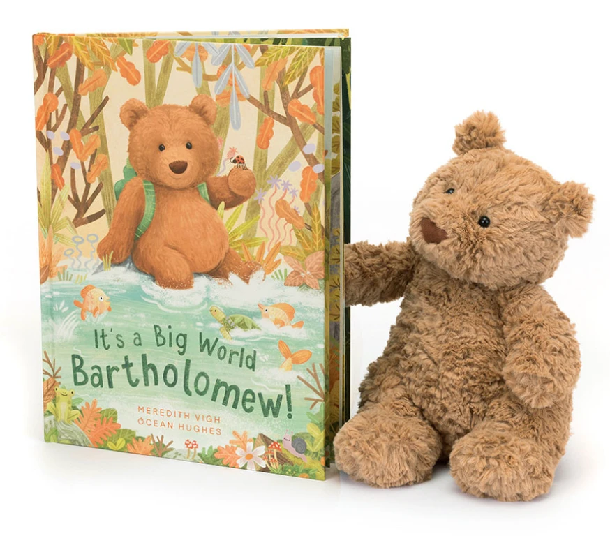 Jellycat It's A Big World Bartholomew Book & Bumbly Bear Gift Set 3 Jellycat It's A Big World Bartholomew Book & Bumbly Bear Gift Set
