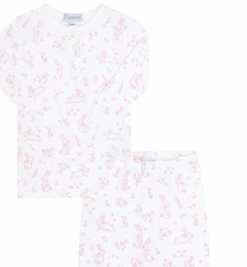Pink Bunny Toile Pajamas Set
