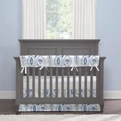 Blue-Beary Toile 4-pc Crib Bedding Set