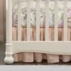 Blush Peach Linen Crib Skirt (Gathered) 16" Drop -Liz and Roo blush peach linen crib skirt gathered 16 drop 444542