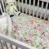 Blush Watercolor Floral Crib Sheet