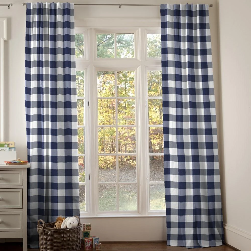 Buffalo Check Window Treatments - Navy 3 Buffalo Check Window Treatments - Navy