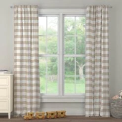 Buffalo Check Window Treatments - Taupe