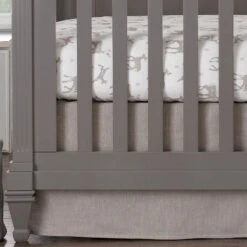 Flax Linen Flat Panel Crib Skirt 16" Drop