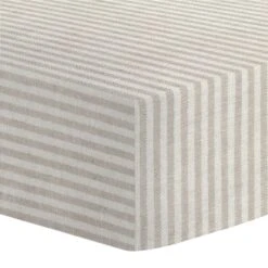 Flax Linen Stripe Crib Sheet