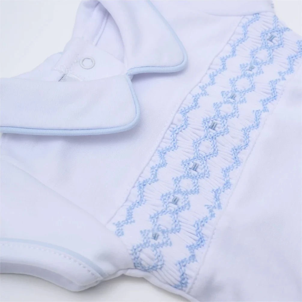 Hudson Smocked Diaper Cover Set - Light Blue 4 Hudson Smocked Diaper Cover Set - Light Blue - Image 2