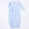 Hudson Smocked Gown - Light Blue 1 Hudson Smocked Gown - Light Blue -Liz and Roo hudson smocked gown light blue 450745