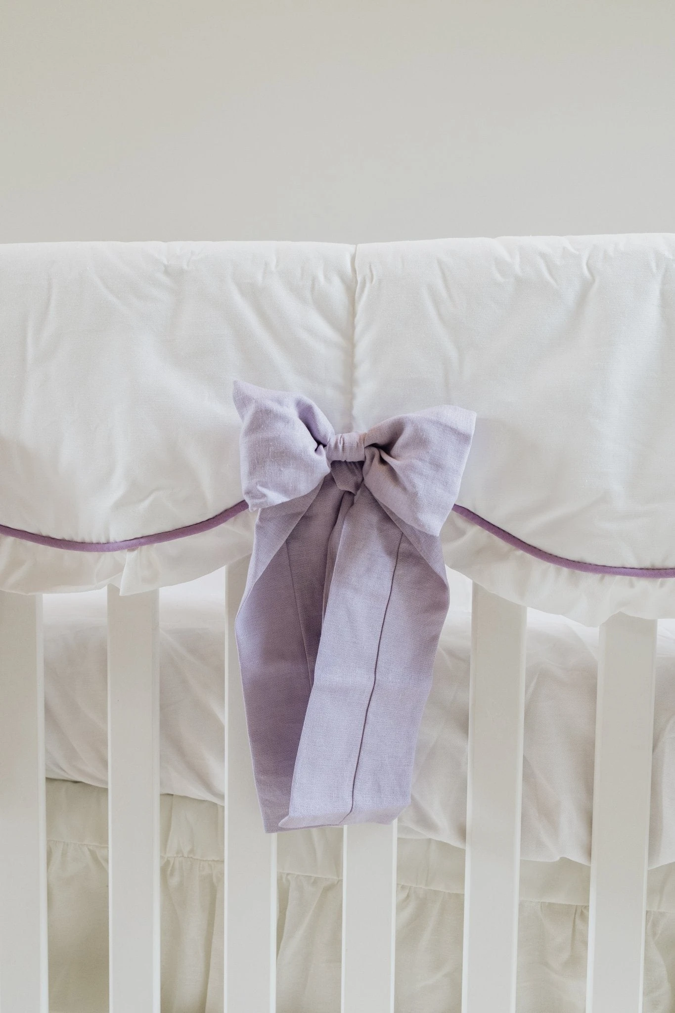 Lavender And White 4-pc Crib Bedding Set 8 Lavender And White 4-pc Crib Bedding Set - Image 6