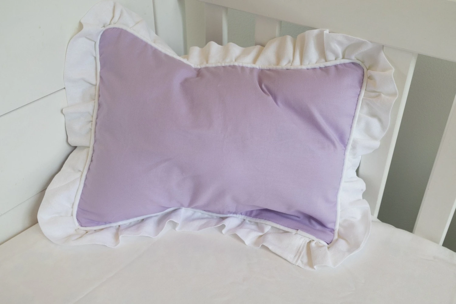 Lavender And White 4-pc Crib Bedding Set 6 Lavender And White 4-pc Crib Bedding Set - Image 4