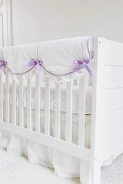 Lavender And White 4-pc Crib Bedding Set