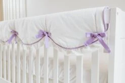 Lavender And White 4-pc Crib Bedding Set 10 Lavender And White 4-pc Crib Bedding Set -Liz and Roo lavender and white 4 pc crib bedding set 691743
