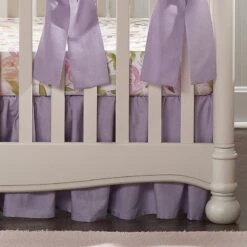 Lavender Linen Crib Skirt (Gathered) 16" Drop