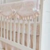Light Pink Gingham Gathered Crib Skirt -Liz and Roo light pink gingham gathered crib skirt 462333
