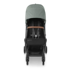 Minu V2 Stroller - Gwen - Green | Carbon Frame | Saddle Leather -Liz and Roo minu v2 stroller gwen green carbon frame saddle leather 203000