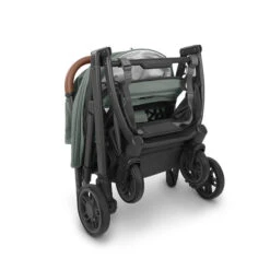 Minu V2 Stroller - Gwen - Green | Carbon Frame | Saddle Leather -Liz and Roo minu v2 stroller gwen green carbon frame saddle leather 454691