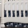 Navy Giraffe Crib Skirt 17" Drop -Liz and Roo navy giraffe crib skirt 17 drop 818203