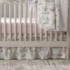 Nursery Rhyme Toile Gathered Crib Skirt 17" Drop 2 Nursery Rhyme Toile Gathered Crib Skirt 17" Drop -Liz and Roo nursery rhyme toile gathered crib skirt 454092