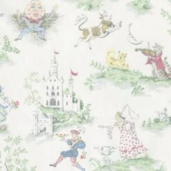 Nursery Rhyme Toile MINI Crib Sheet 38"x24" 7 Nursery Rhyme Toile MINI Crib Sheet 38"x24" -Liz and Roo nursery rhyme toile mini crib sheet 38x24 145380