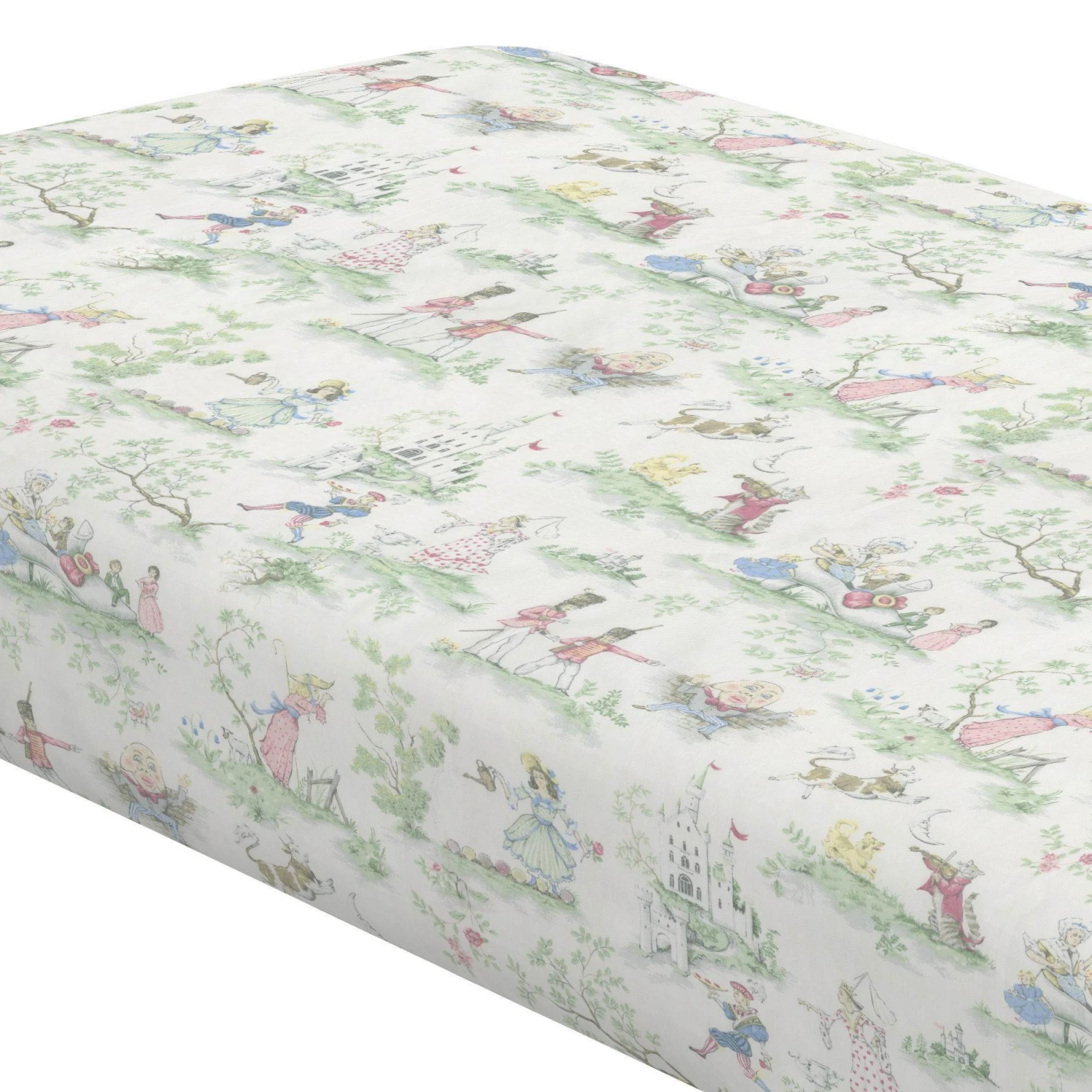 Nursery Rhyme Toile MINI Crib Sheet 38"x24" 3 Nursery Rhyme Toile MINI Crib Sheet 38"x24"