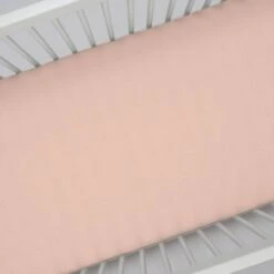Peach Linen Crib Sheet | Linen Blend Crib Sheet