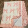 Petal Pink Bows Oversized Reversible Blanket 2 Petal Pink Bows Oversized Reversible Blanket -Liz and Roo petal pink bows oversized reversible blanket 817693