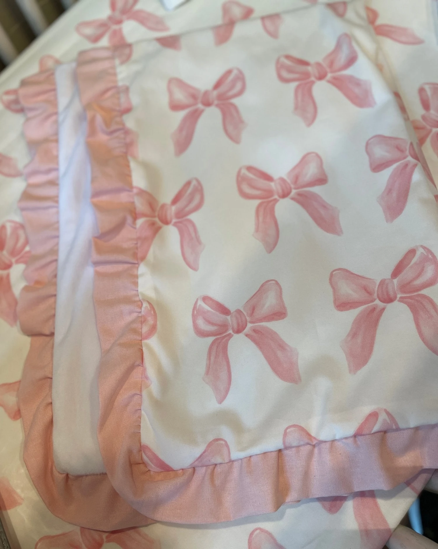 Petal Pink Bows Oversized Reversible Blanket 4 Petal Pink Bows Oversized Reversible Blanket - Image 2