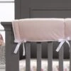 Petal Pink Linen Crib Rail Cover