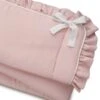 Petal Pink Linen Crib Rail Cover (Ruffled Trim) 1 Petal Pink Linen Crib Rail Cover (Ruffled Trim) -Liz and Roo petal pink linen crib rail cover ruffled trim 692107