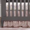 Petal Pink Linen Crib Skirt (Gathered) 16" Drop -Liz and Roo petal pink linen crib skirt gathered 16 drop 416419