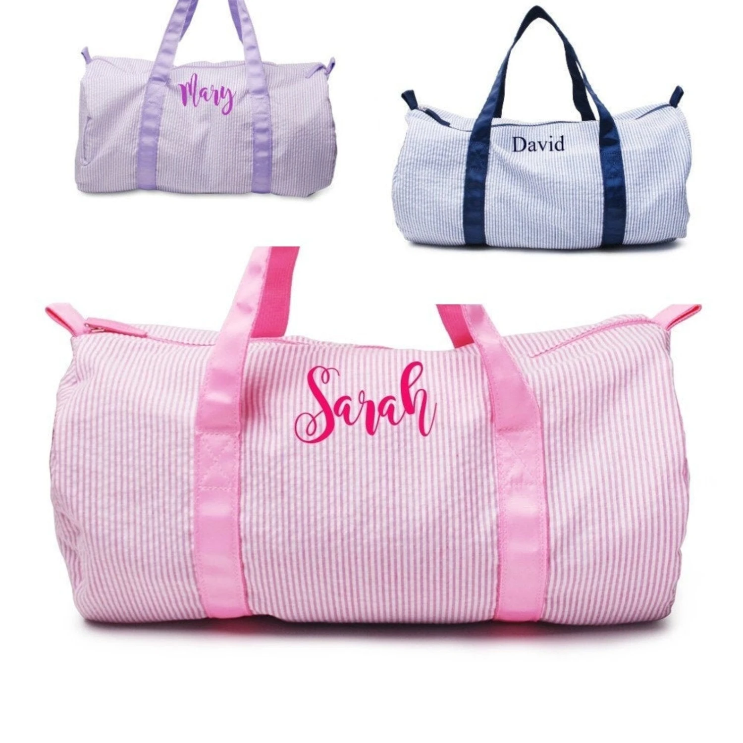 Seersucker Duffle Bags INCLUDES Monogram 3 Seersucker Duffle Bags INCLUDES Monogram