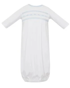 Smocked George Boy's White Knit Sac