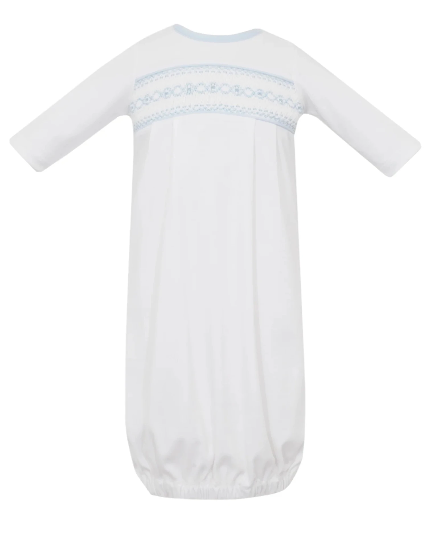 Smocked George Boy's White Knit Sac 3 Smocked George Boy's White Knit Sac