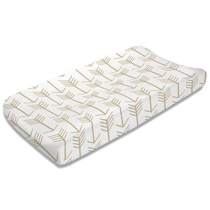 Tan Arrow Contoured Changing Pad Cover 3 Tan Arrow Contoured Changing Pad Cover