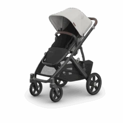 Uppababy Vista V3 Stroller Savannah - Pearl Gray Jacquard | Carbon Frame | Chestnut Leather