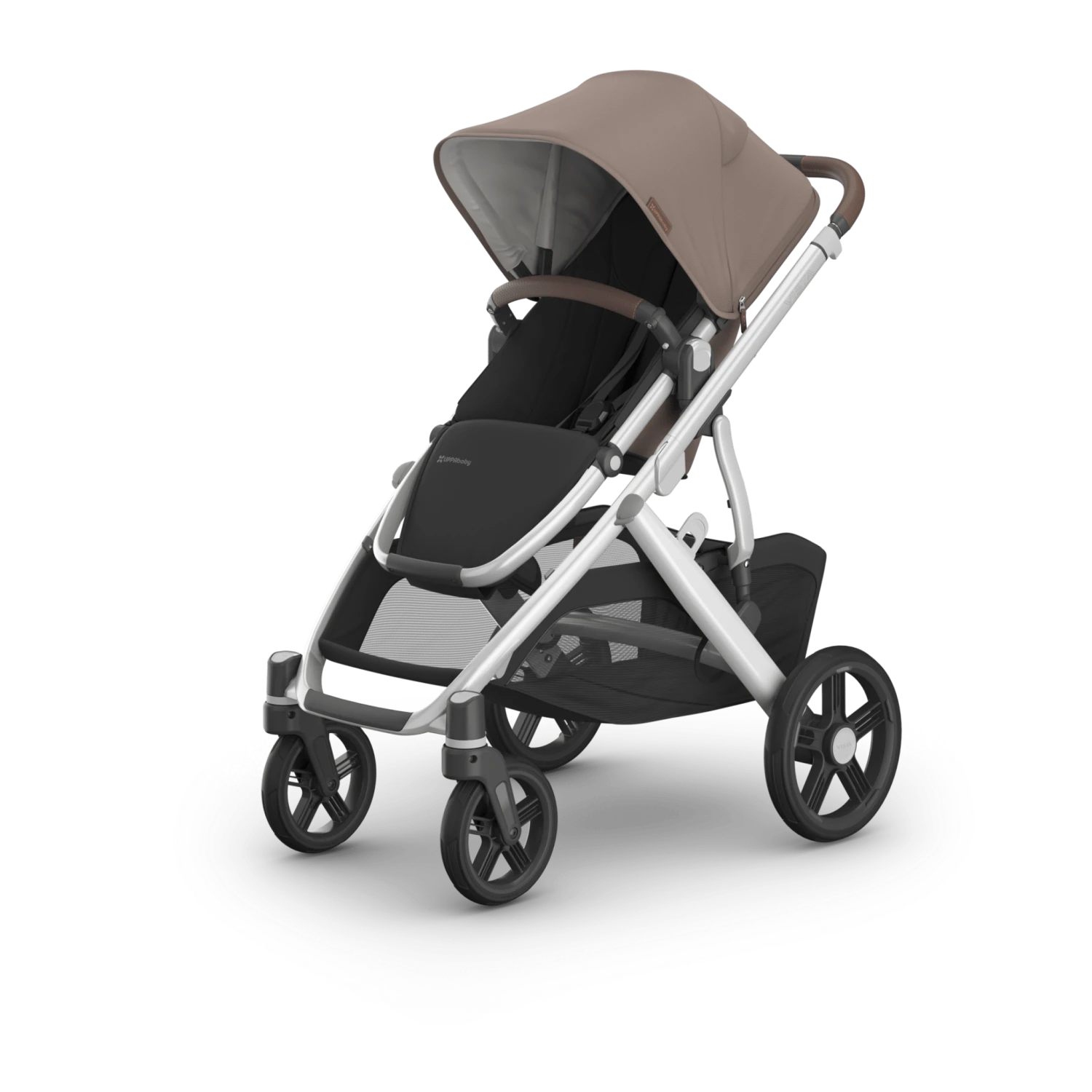 Uppababy Vista V3 StrollerTheo - Dark Taupe | Silver Frame | Chestnut Leather 3 Uppababy Vista V3 StrollerTheo - Dark Taupe | Silver Frame | Chestnut Leather