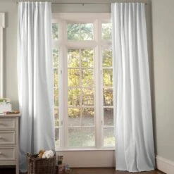 White Cotton Twill Window Treatments