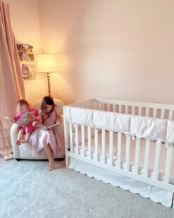 Scallop Crib Skirt With White Or Pink Trim