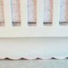 White Scalloped Crib Skirt Panel With Pink Trim -Liz and Roo white scalloped crib skirt panel with pink trim 181650